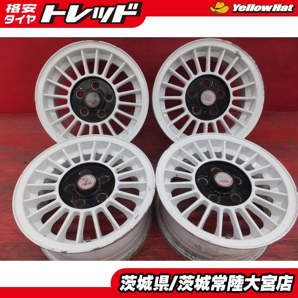 送料無料 当時物 中古 アルミホイール 4本 レーシング ターボ 13インチ 5.5JJ +35 5穴 PCD100 旧車 カスタム ドレスアップ等に拍卖