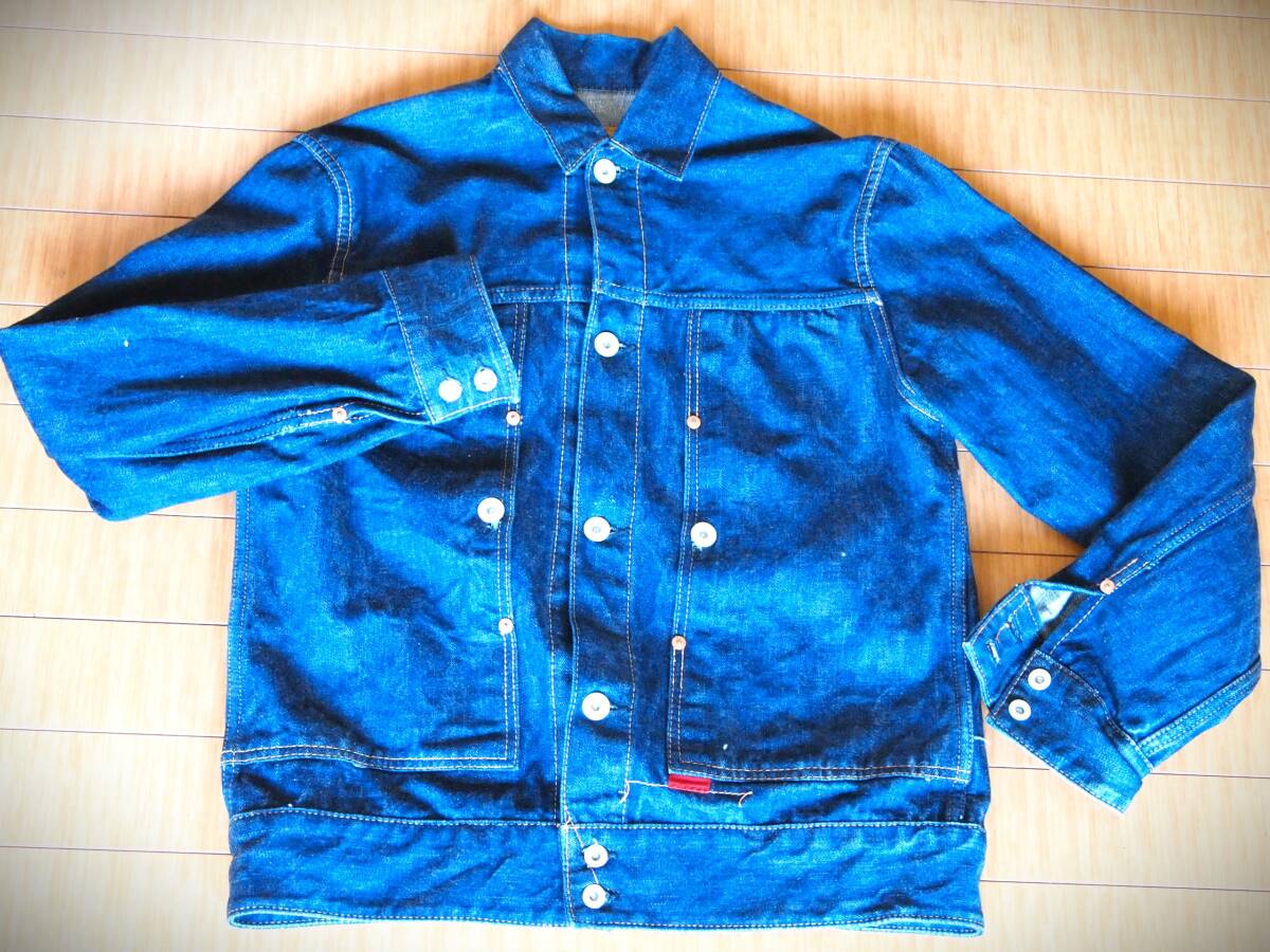 美中古品★JOHNBULL《ジョンブル》★セルビッチデニムJK★革パッチ★38(L)拍卖