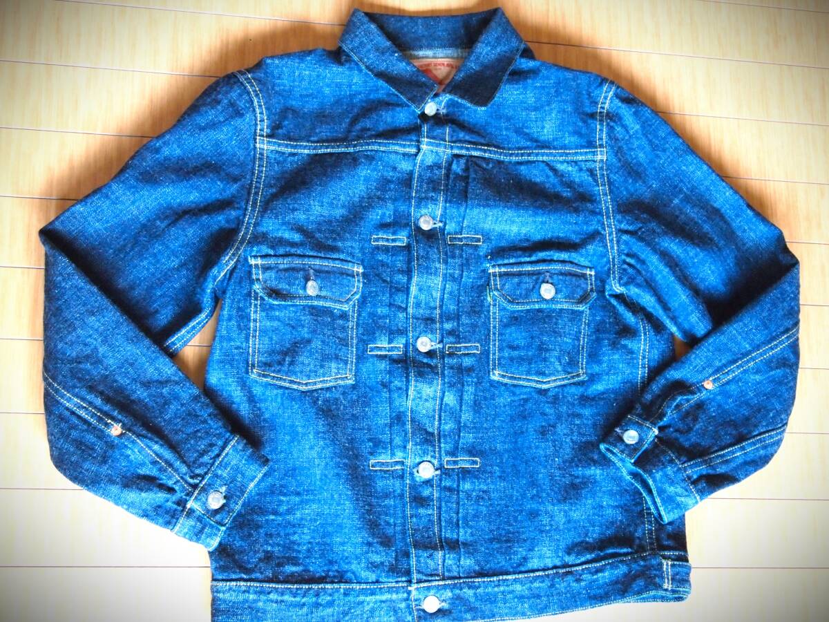 美中古品★FOBfactory Gジャン F2378★セルビッチデニムJK★革パッチ★42拍卖