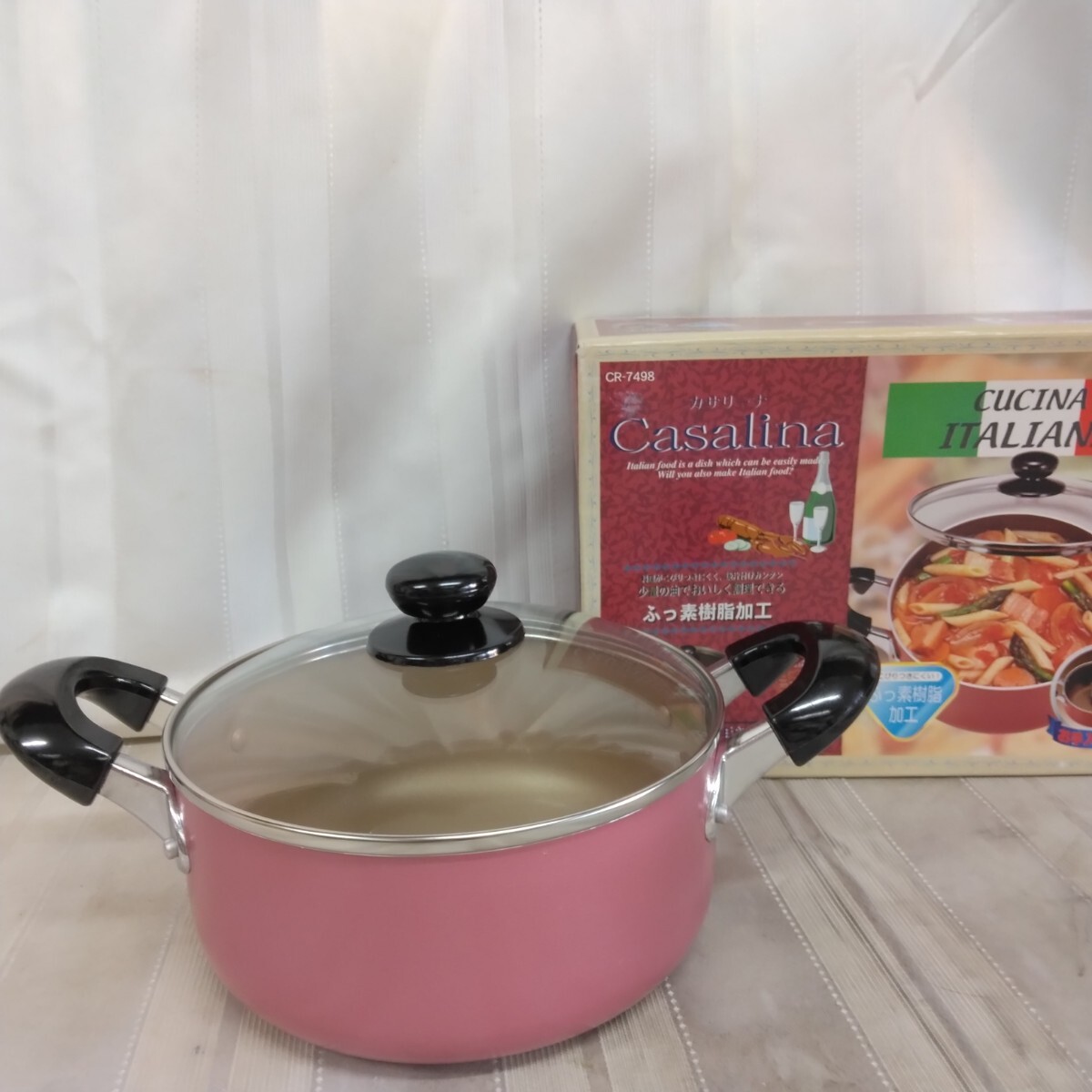 【 和平フレイズ株式会社 】日本製 ガラス蓋付き両手鍋 20cm 2.7L アルミニウム合金 Casalina CR-7498 かわいい 調理器具 鍋 ピンク拍卖