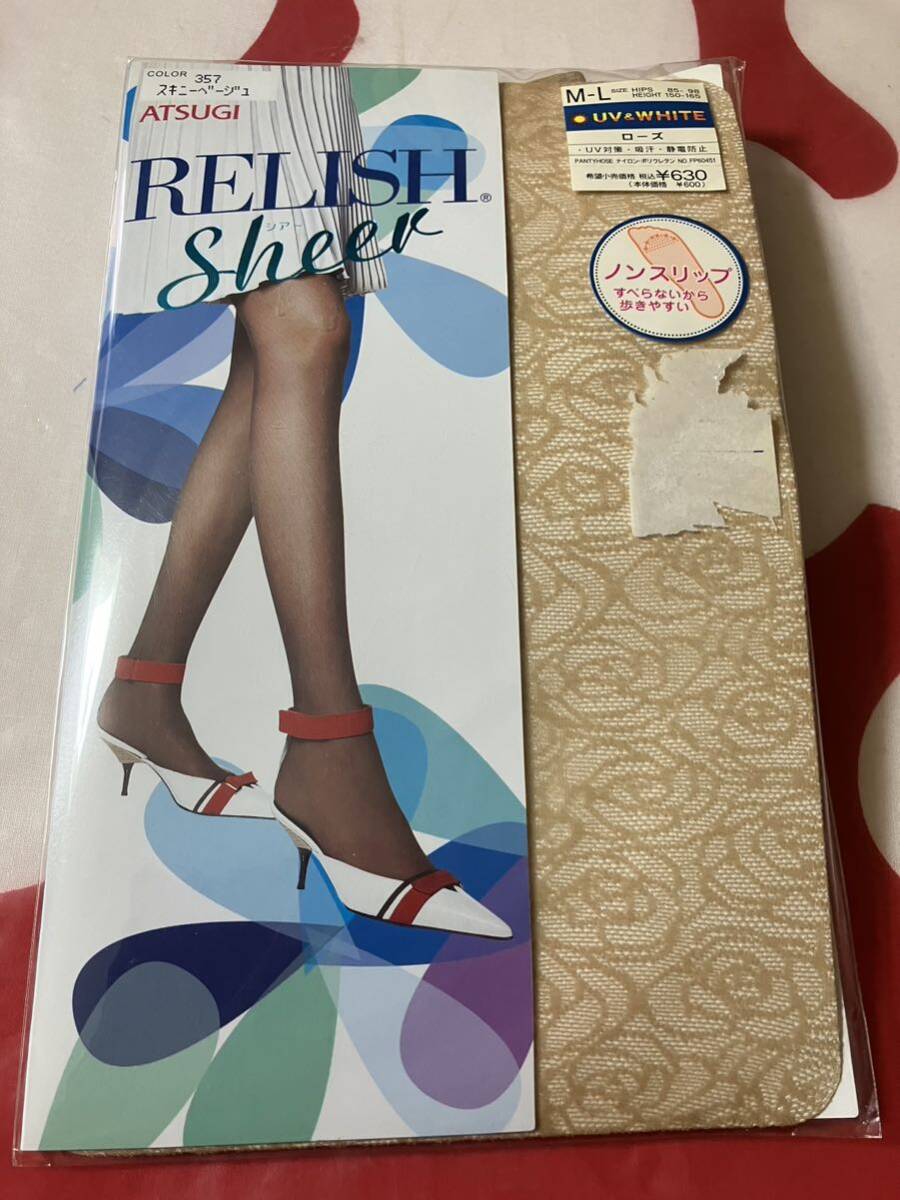 袋痛み atsugi relish sheer UV&white ローズ ノンスリップ panty hose アツギ バラ柄 スキニーベージュ パンティストッキング拍卖