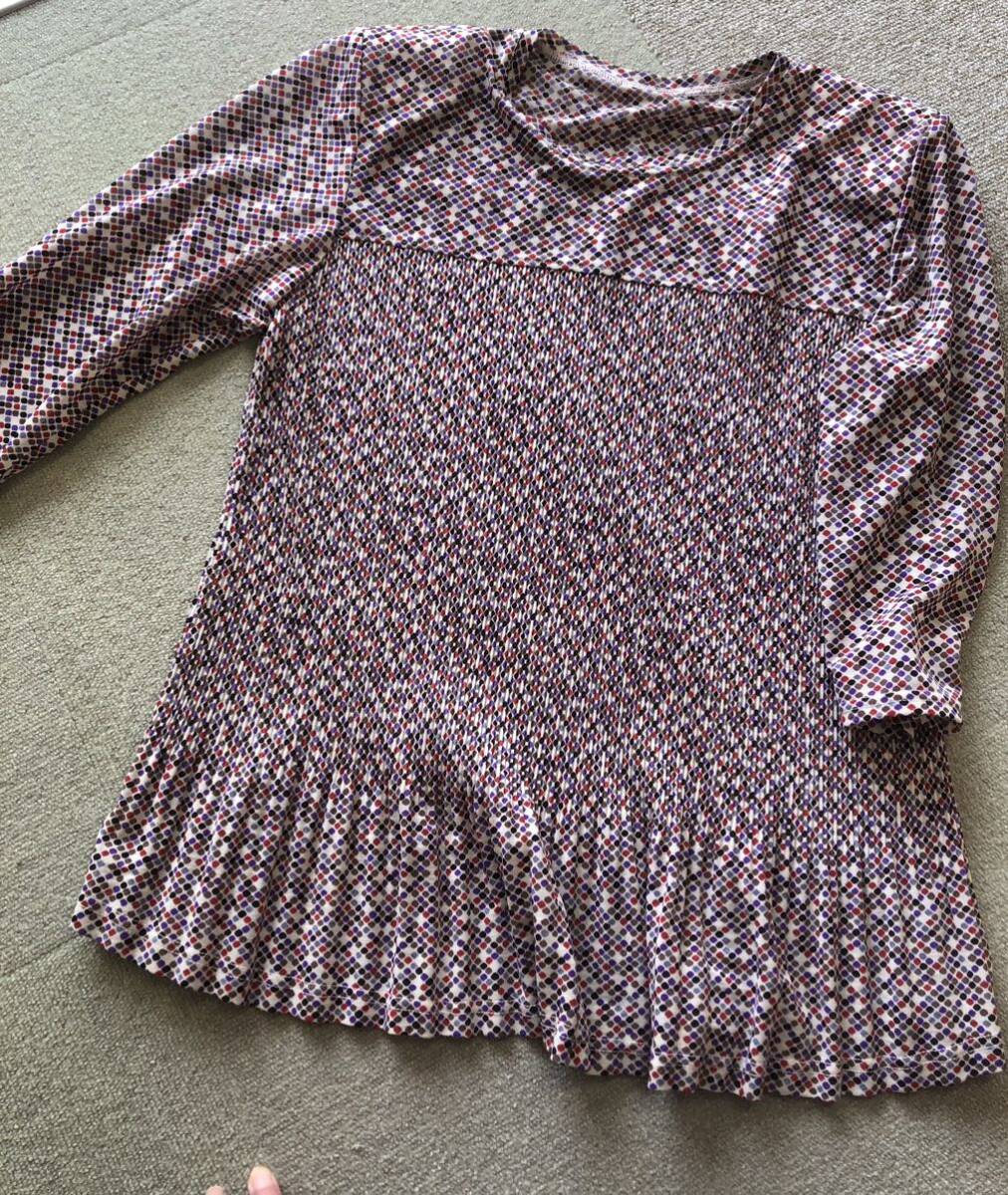 半袖 こしぼ 絞り 昭和レトロ 水玉 M~L レディース トップス 春夏物 プリーツ シャーリング拍卖