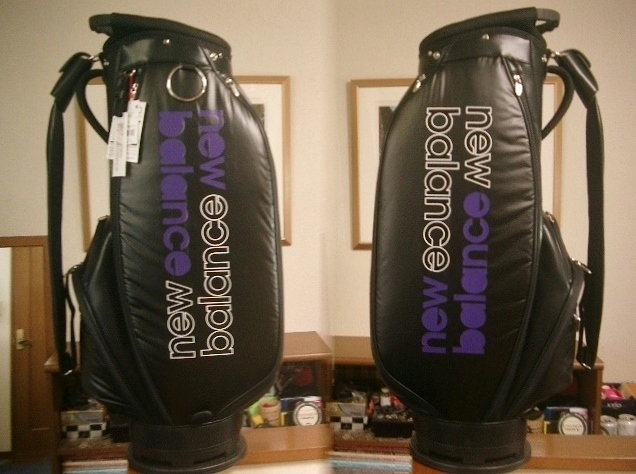 未使用 NB ニューバランス ユニセックス ハイセンス 取っ手付 プリント柄 ソフト合皮 黒紫 ゴルフバッグ 拍卖