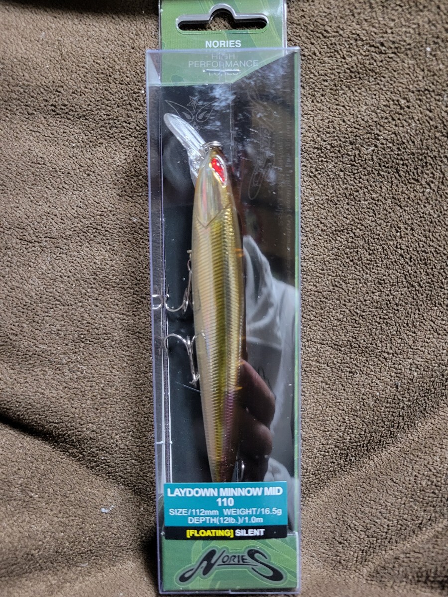 ★NORIES★LAYDOWN MINNOW MID 110 FLOATING ノリーズ レイダウンミノー BR-238 ハーフミラーワカサギ 新品 SIZE 112mm Weight 16.5g 拍卖