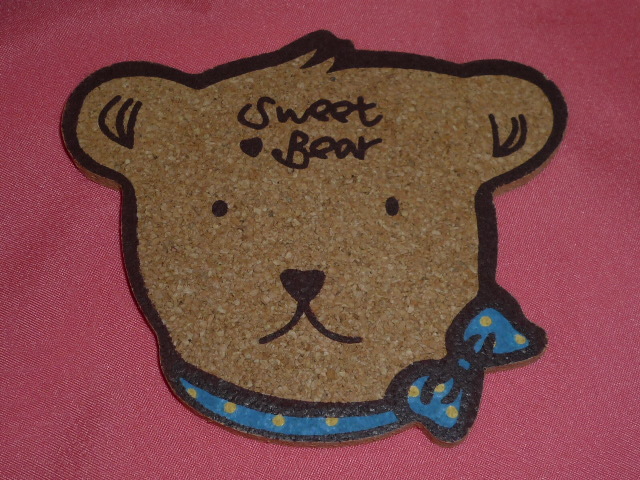 激レア!カワイイ♪ sweet bear くま クマ 顔型 コルクコースター☆拍卖