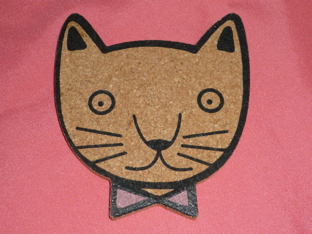 激レア!カワイイ♪ ネコ ねこ 猫 顔型 コルクコースター☆拍卖