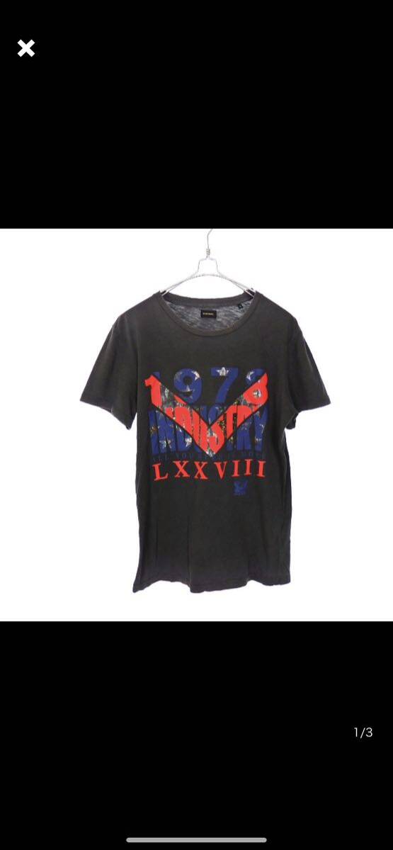 ディーゼル半袖Tシャツ 英字プリント ダメージ加工 表記S 日本サイズはM位です。拍卖