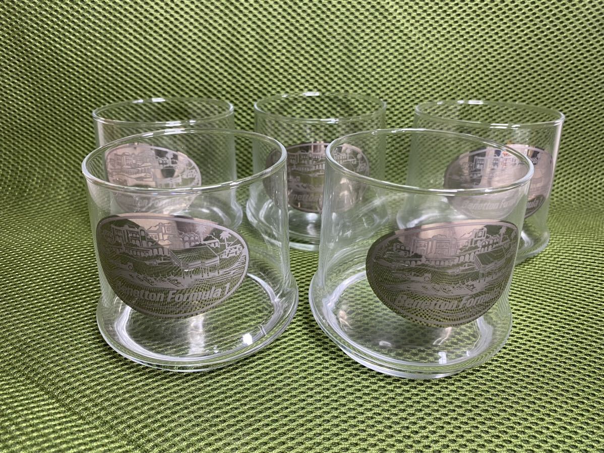 ☆ ベネトン ロックグラス 5個 Benetton Formura1 レーシングチーム コップ 5個 ☆拍卖