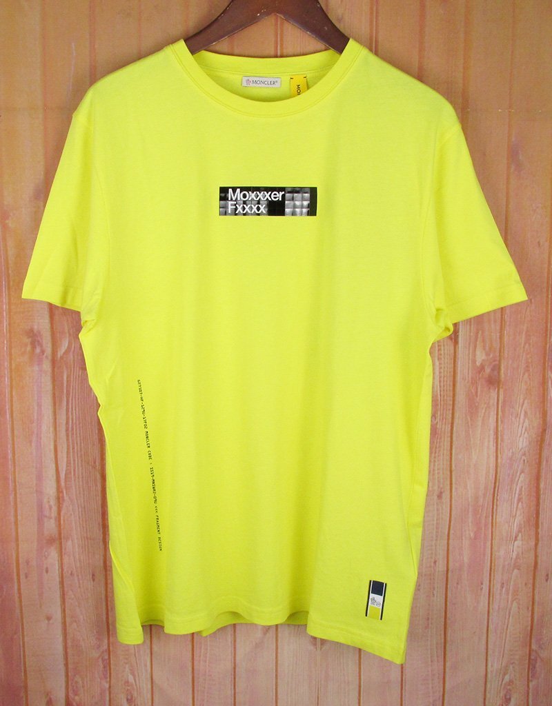 LST10759 MONCLER GENIUS モンクレール ジーニアス7 フラグメント ボックスロゴ Tシャツ イエロー系 S 未使用拍卖