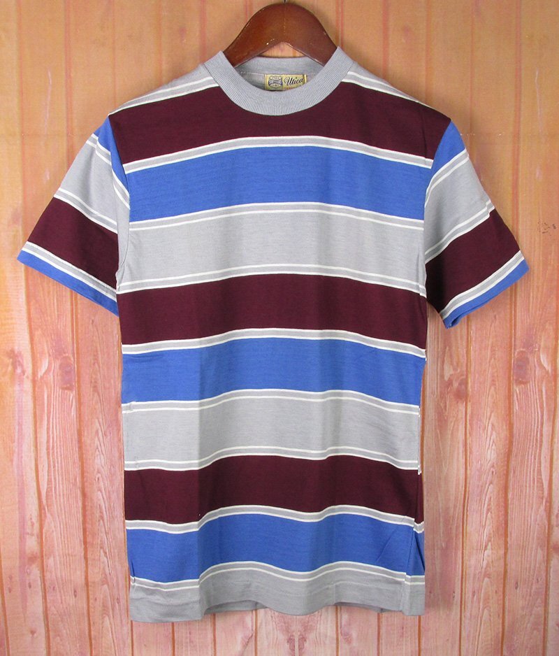 LST10412 BODY GARD ボディガード ボーダー Tシャツ グレー系×バーガンディ系×ブルー系 M(クリックポスト可)拍卖