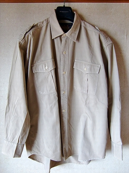 ラルフローレン Ralph Lauren CHAPS 長袖シャツ ベージュ 胸ポケット2つ有 Mサイズ PURE COTTON 拍卖