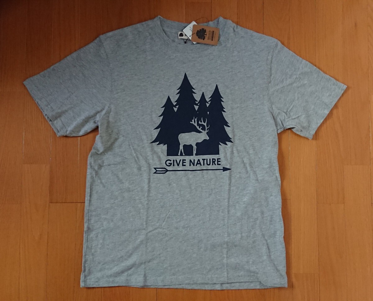 大特価品 新品未使用品 タグ付き 半袖Tシャツ 2L LL XL グレー アウトドア風デザイン 森林拍卖