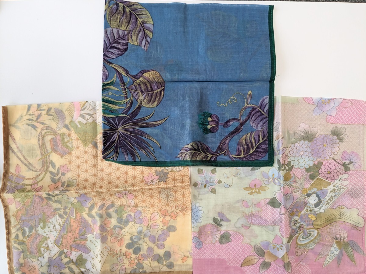 ハンカチ レディース ノーブランド3枚 和柄など拍卖