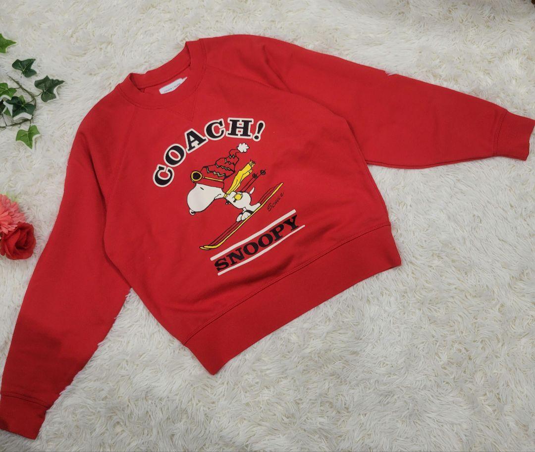COACH スヌーピー レッド トレーナー スウェット パーカー 可愛い拍卖