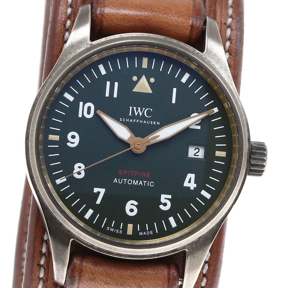 IWC SCHAFFHAUSEN IW326802 スピットファイア デイト 自動巻き メンズ 良品 保証書付き_820266拍卖