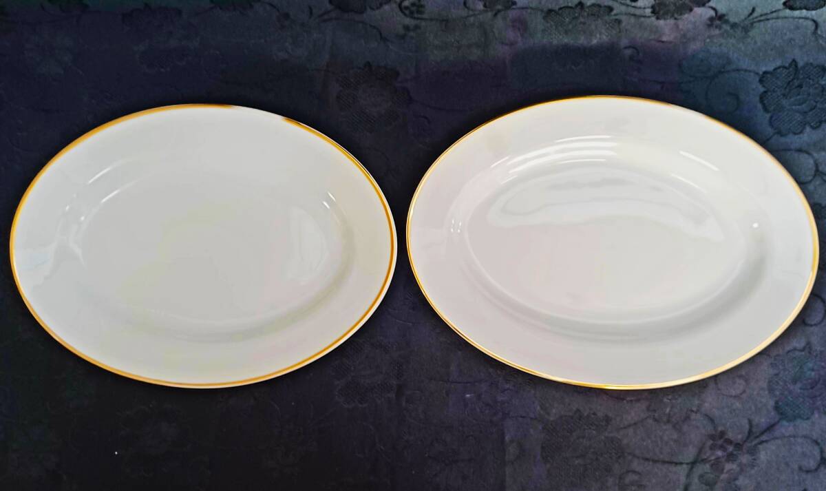 【昭和レトロ 名陶 meito オーバル型プレート 2枚】拍卖