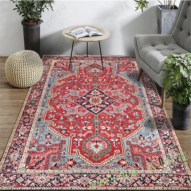 LD284☆高品質 ペルシャ絨毯 シルク調 高密度ノット ラグ/マッ 玄関マットト カーペット ウィルトン 滑り止め付 140×200cm A01拍卖