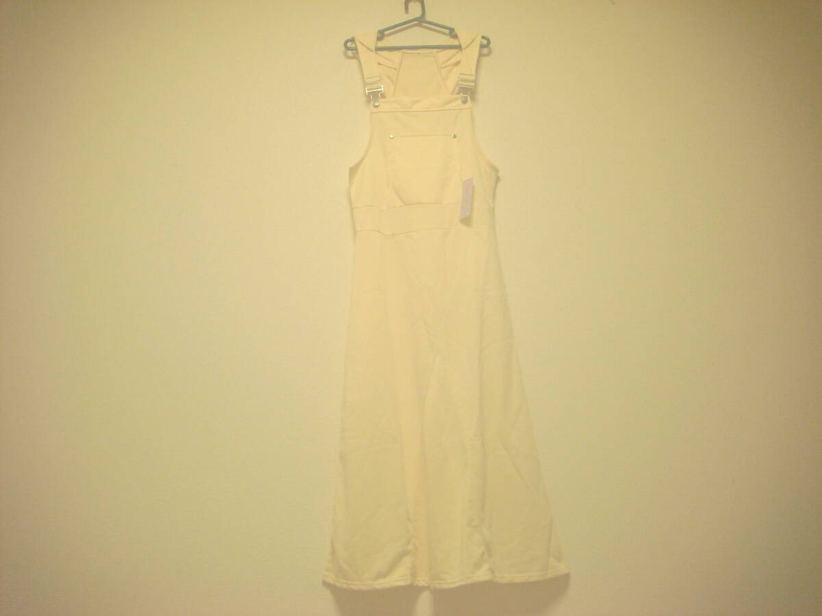 フード付き マキシ丈 ジャンパースカート オレンジイエロー系 タグ付き未使用 ワンピース 超ロング拍卖