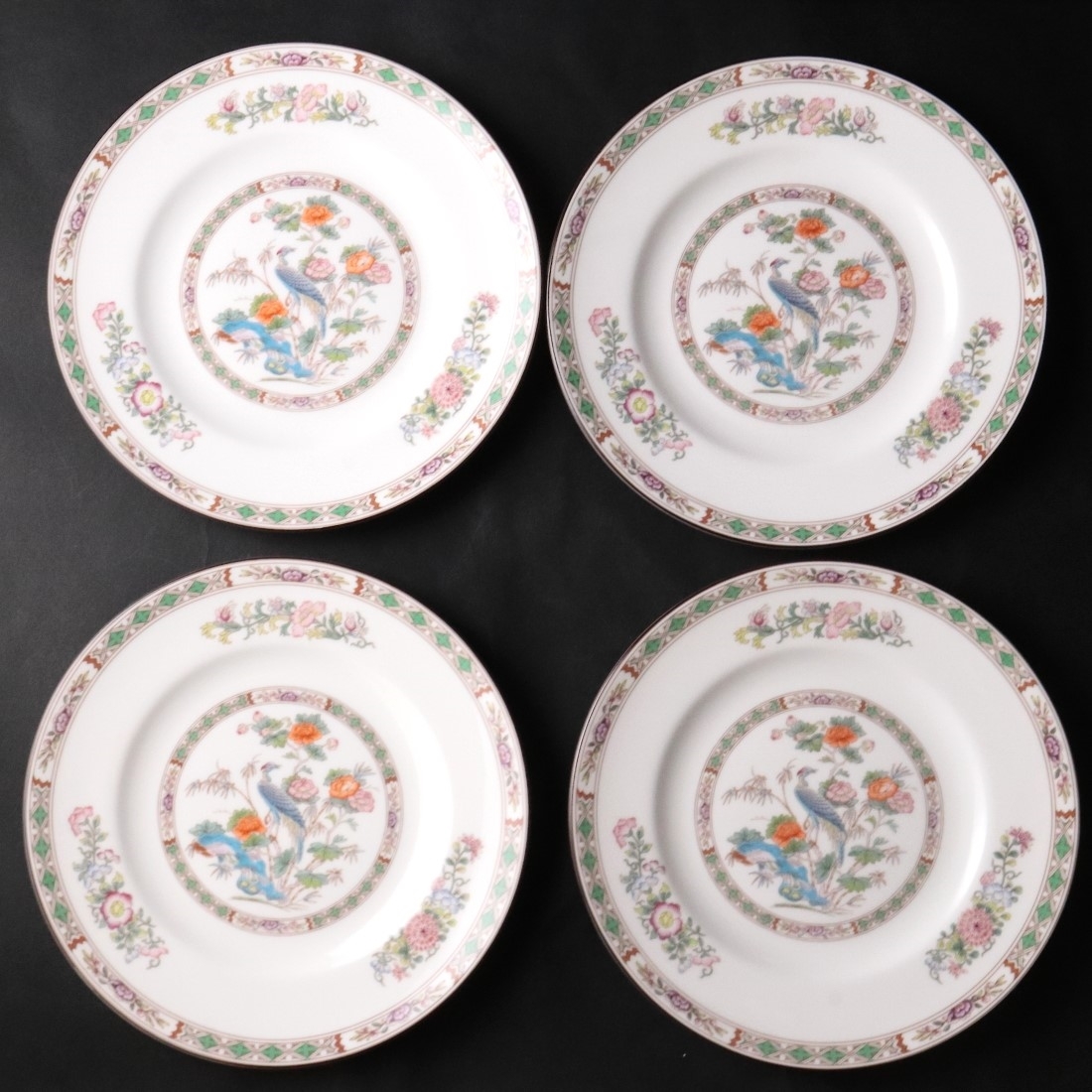 ◆◇WEDGWOOD ウェッジウッド クタニクレーン Kutani Crane プレート 20.5cm 4客 西洋磁器 食器◇◆拍卖