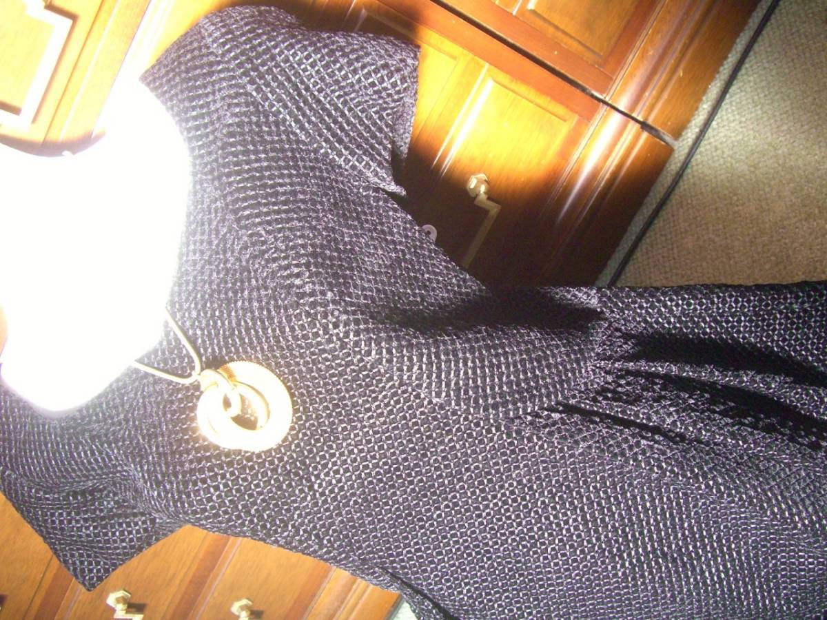 7万★シビラ★黒ベロア×サークルレース刺繍★ワンピース★パーティ 披露宴 学校行事 拍卖