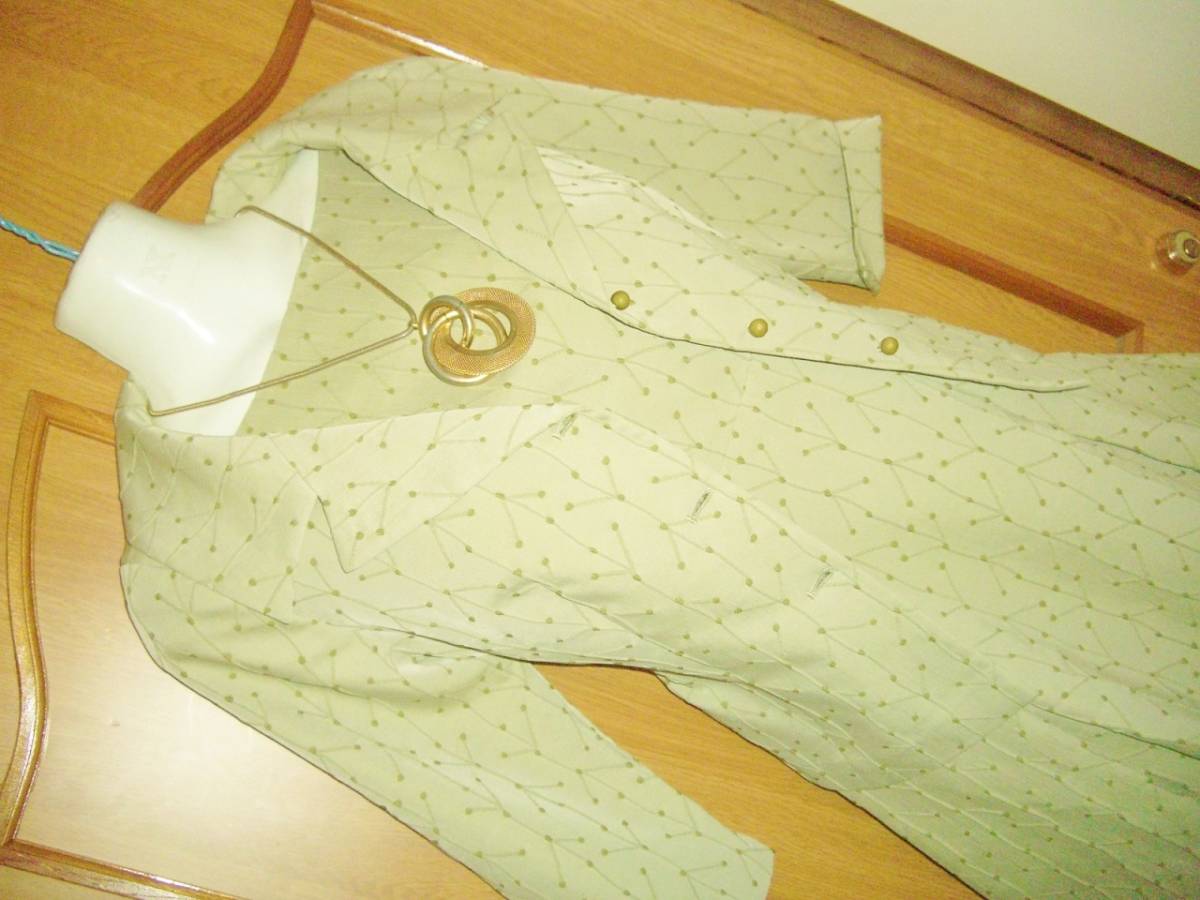 9万★刺繍の様な凹凸豪華 シビラ★パール薄抹茶系+鈍い光沢感★ワンピース+JK★披露宴 パーティ 学校行事 拍卖