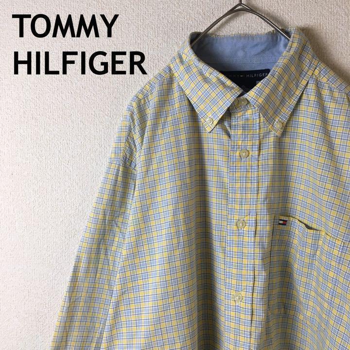 トミーヒルフィガー 長袖 チェックシャツ コットン素材 Mメンズ 秋 ストリート拍卖
