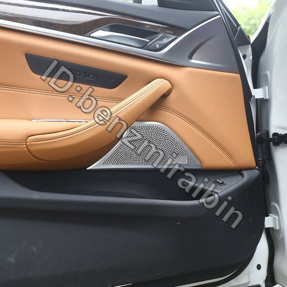 2018年 BMW 5シリーズ G30 2018年 カースタイリング アルミ合金 ビル メーター デザイン フロント ドア スピーカー カバー 2ピース g31拍卖