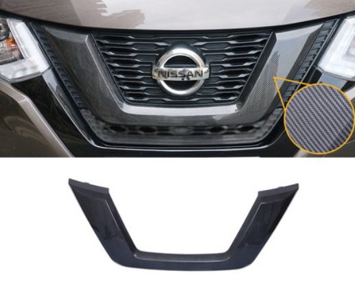日産エクストレイル17-21 フロントグリルカバー 取り付け簡単 効果バツグン カスタムパーツ 外装 ガーニッシュ おすすめ 人気 ブラック拍卖