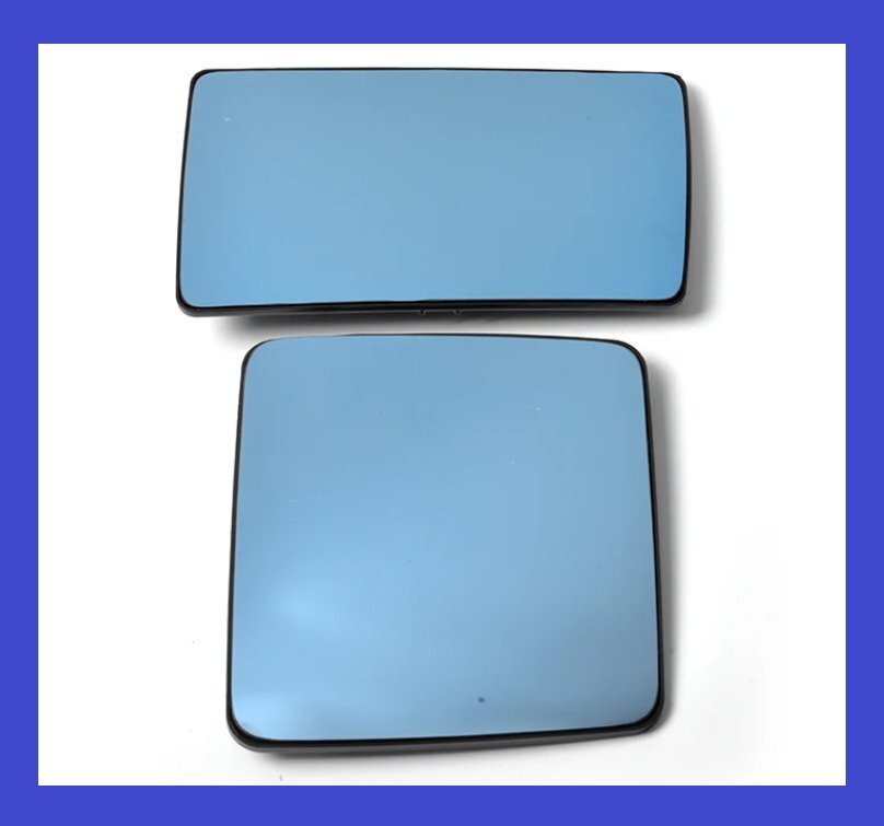 ベンツ W124/S124/W201 190 左ハンドル用 ドアミラーレンズ 左右セット ヒーター内蔵 ブルーレンズ拍卖