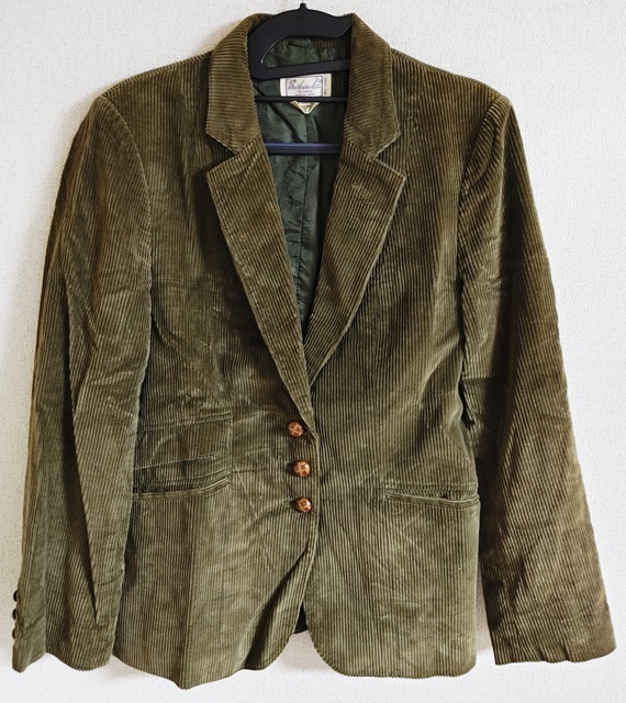 13号 BarbaraLee 長袖 ジャケット コーデュロイ モスグリーン系拍卖