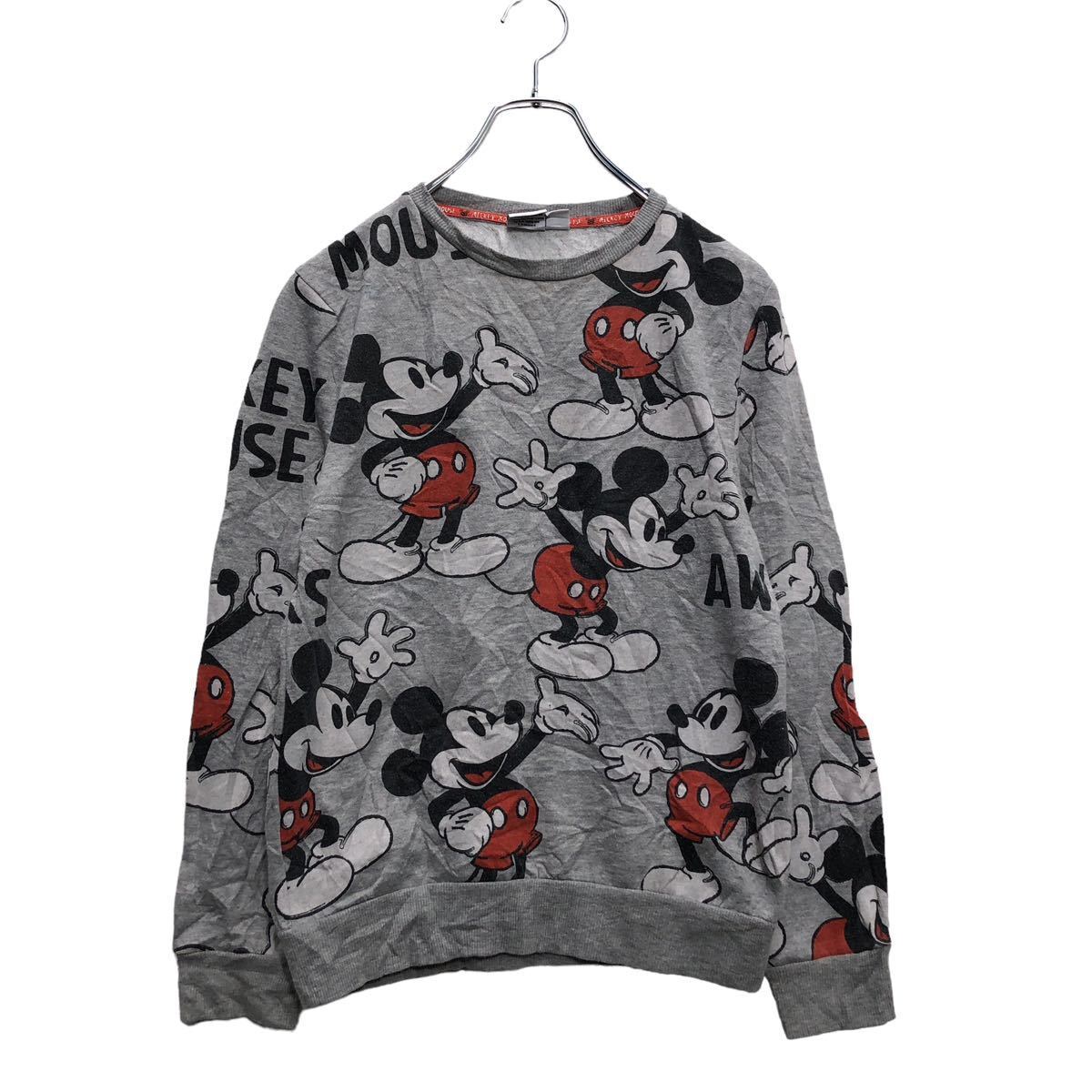 Disney キャラクター プリント スウェット トレーナー 2XS レディース グレー 総柄 ディズニー ミッキー 古着卸 アメリカ仕入 a602-5710拍卖