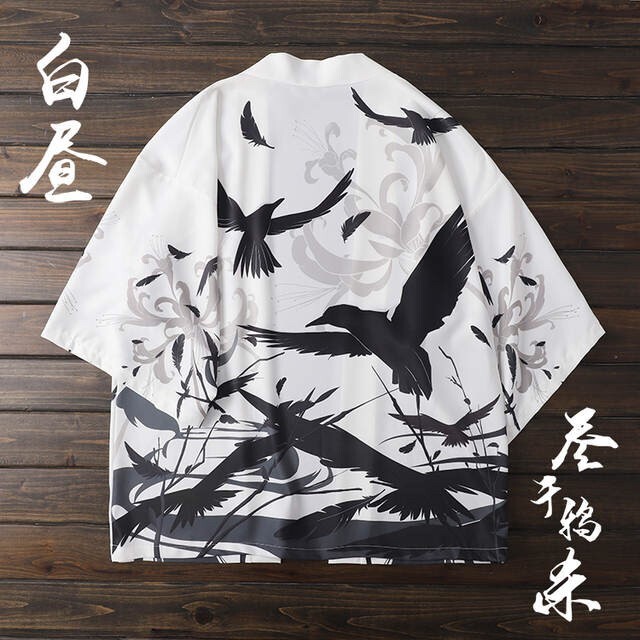 八咫烏 法被 カラス 烏 鴉 夏祭り 夏恋 寺神社 羽織り 半纏 はんてん ハッピ 長半纏 半天 袢天 半被 祭禮 神輿 イベント拍卖