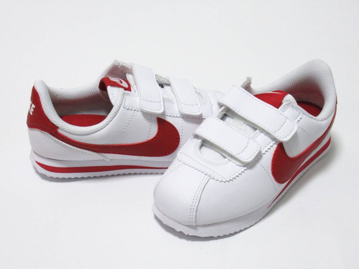 NIKE CORTEZ BASIC SL PSV 白 赤 21cm ナイキ コルテッツ ベーシック ベルクロ キッズ ジムレッド 904767-101拍卖