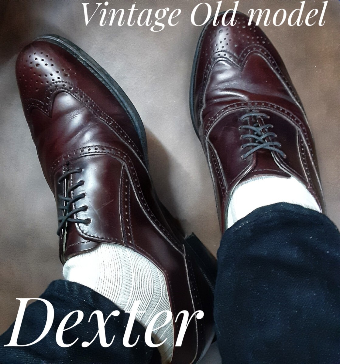 最値!希少 USA製 ヴィンテージ!米国デザイン!1957年創業!デクスター(Dexter)レザー ウイング チップ シューズ!名作アメリカンチェリー 28cm拍卖