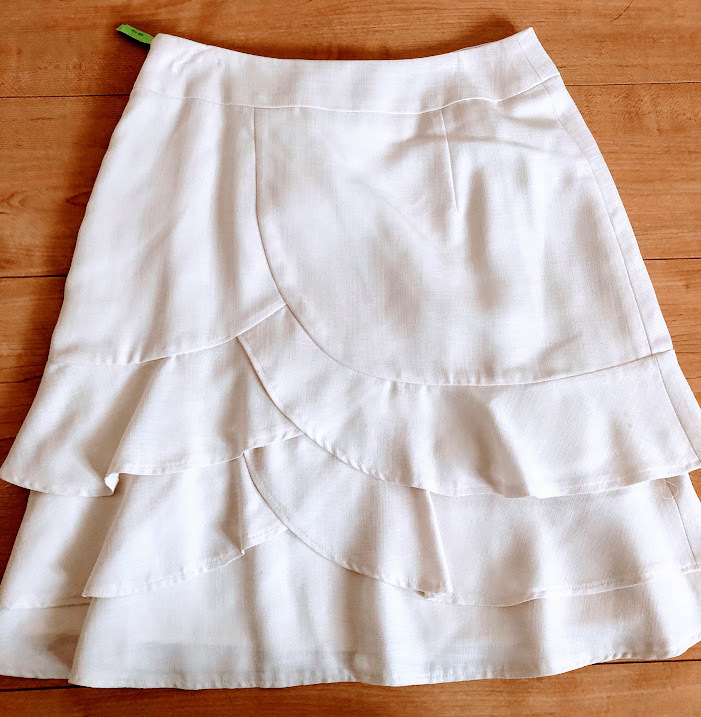 美品☆デビュードフィオレ★白★フレアスカート★フリル★リボン拍卖