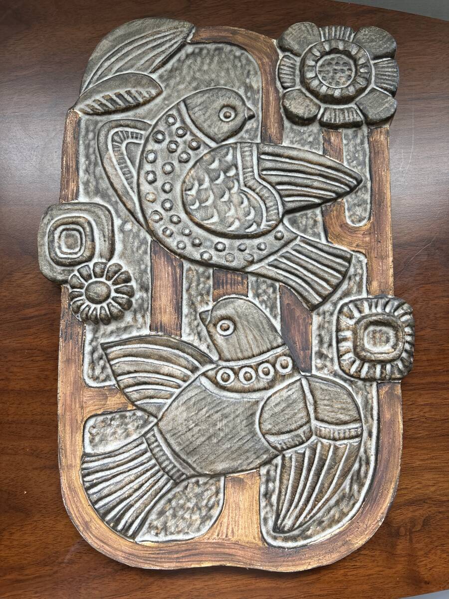 Irma Yourstone イルマ・ユアストン 陶板 壁掛け Lerlaxen ヴィンテージ スウェーデン 北欧拍卖