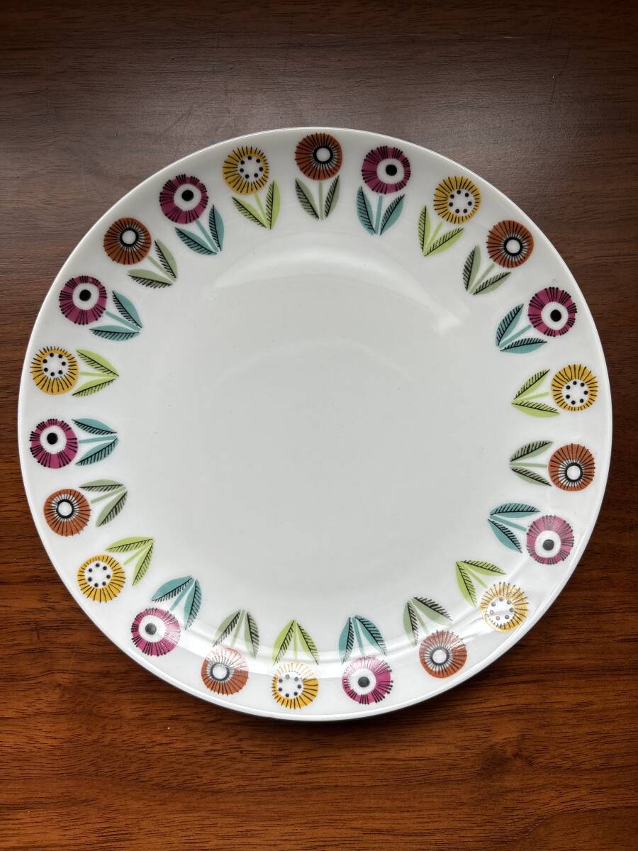 約17.5cm Upsala Ekeby Karlskrona ウプサラエクビー カールスクローナ Bellis ベリス プレート ケーキ皿 スウェーデン 北欧拍卖