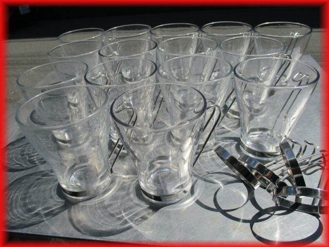 中古良品 食器 グラス ホルダー付きグラス ホルダー セット コップ 飲食店 厨房小物 店舗用品 s40拍卖