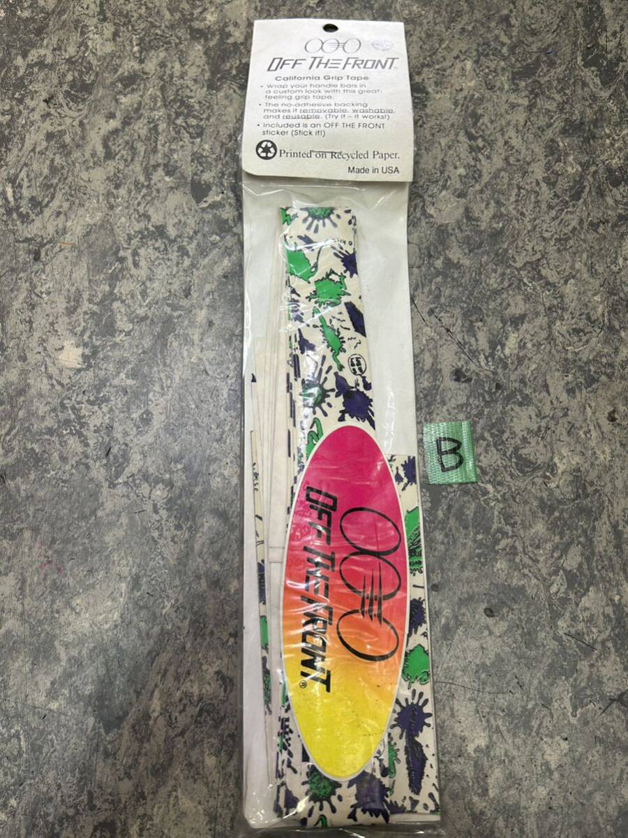 ビンテージ ハンドルバーテープ『USA OFF THE FRONT アメリカ製 オフザフロント バーテープ 白×緑系』ヴィンテージ vintage拍卖