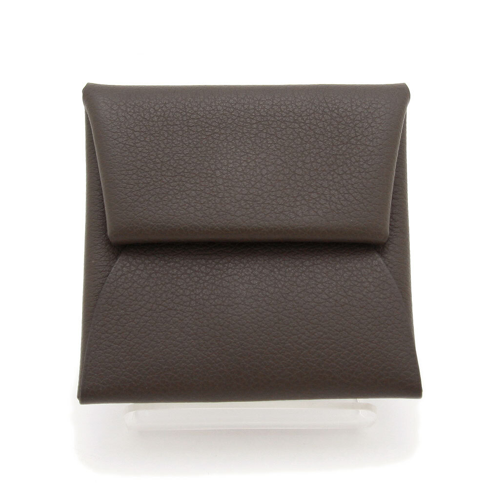 中古美品 エルメス HERMES 小銭入れ コインケース バスティア Z刻 2021年製造 フランス製 シェーブル レザー ダークブラウン ブランド小物拍卖