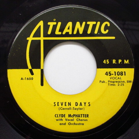 CLYDE McPHATTER-Seven Days / I'm Not Worthy Of You (Orig)拍卖