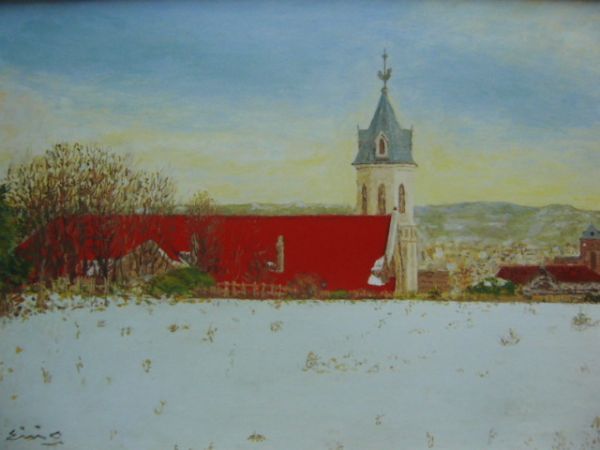 大津 英敏 【函館 雪の日】 希少画集画、状態良好、新品高級額装付、送料無料、洋画 油彩 風景拍卖
