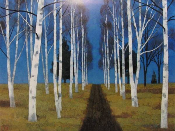 東山魁夷、白樺、希少画集画、新品高級額、額装付、状態良好、油彩 風景、送料込み、eda拍卖