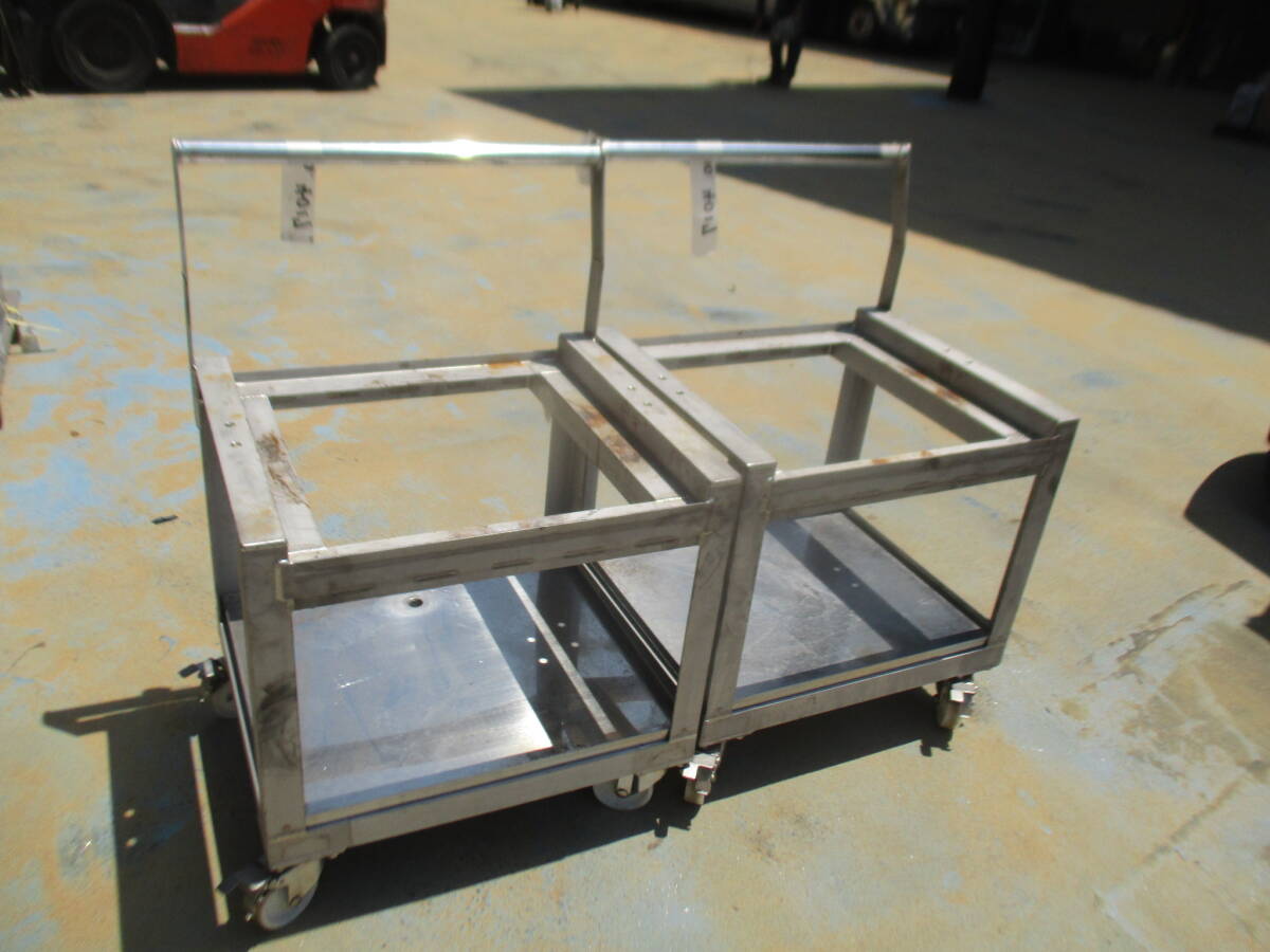 油谷 №4017 ステンレス 台車 道具箱 修理用 中古 溶接機 架台 切断機 キャスター付 手押し台車 ツールワゴン 手元工具 ボンベ台車 頑丈拍卖