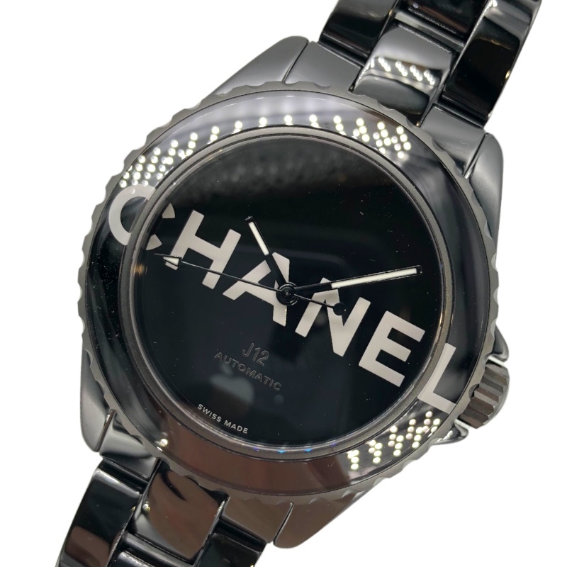 シャネル CHANEL J12 ウォンテッド ドゥ シャネル H7418 ブラック セラミック 腕時計 メンズ 中古拍卖