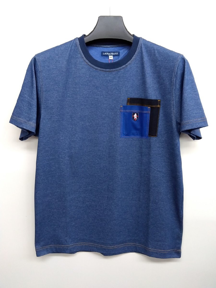Tシャツ SALE Laura Felice プレーティング天竺 半袖(50)新品 送料無料拍卖