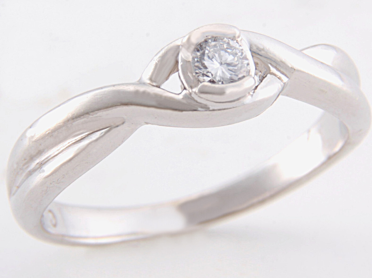 ★☆見て!Pt850プラチナ0.09Ct天然ダイヤモンドリング8号!MJ-2146拍卖