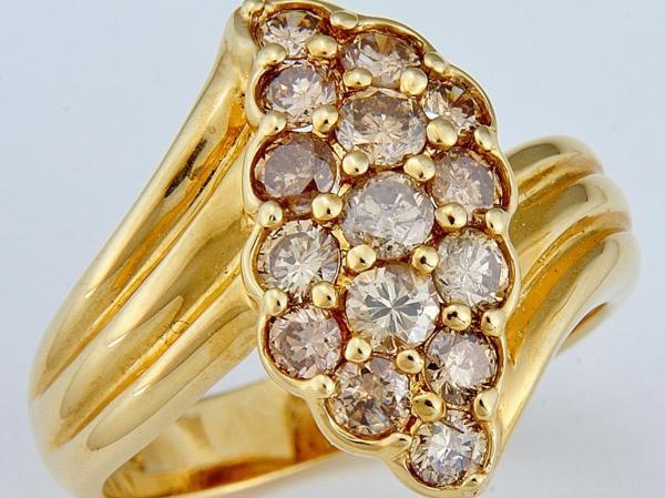 ★☆見て!ジュエリーマキ●K18金15粒合計1.00Ctダイヤリング指輪11号!MJ-1670拍卖