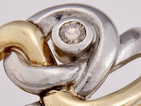 ★☆K18金×Pt900●0.09Ct天然ブラウンダイヤモンドリング指輪13.5号!MJ-1855拍卖