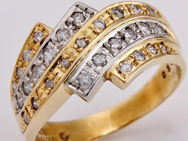 ★☆K18金×Pt900●0.35Ct天然ダイヤモンドリング指輪11号!MJ-1866拍卖